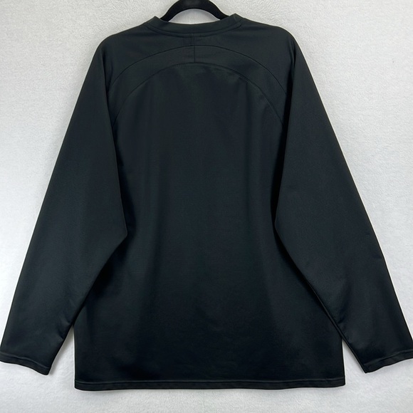 Nike Men’s Pullover Top Sz XXL Black Crew Neck Long Sleeve 100% Polyester EUC - Picture 5 of 11